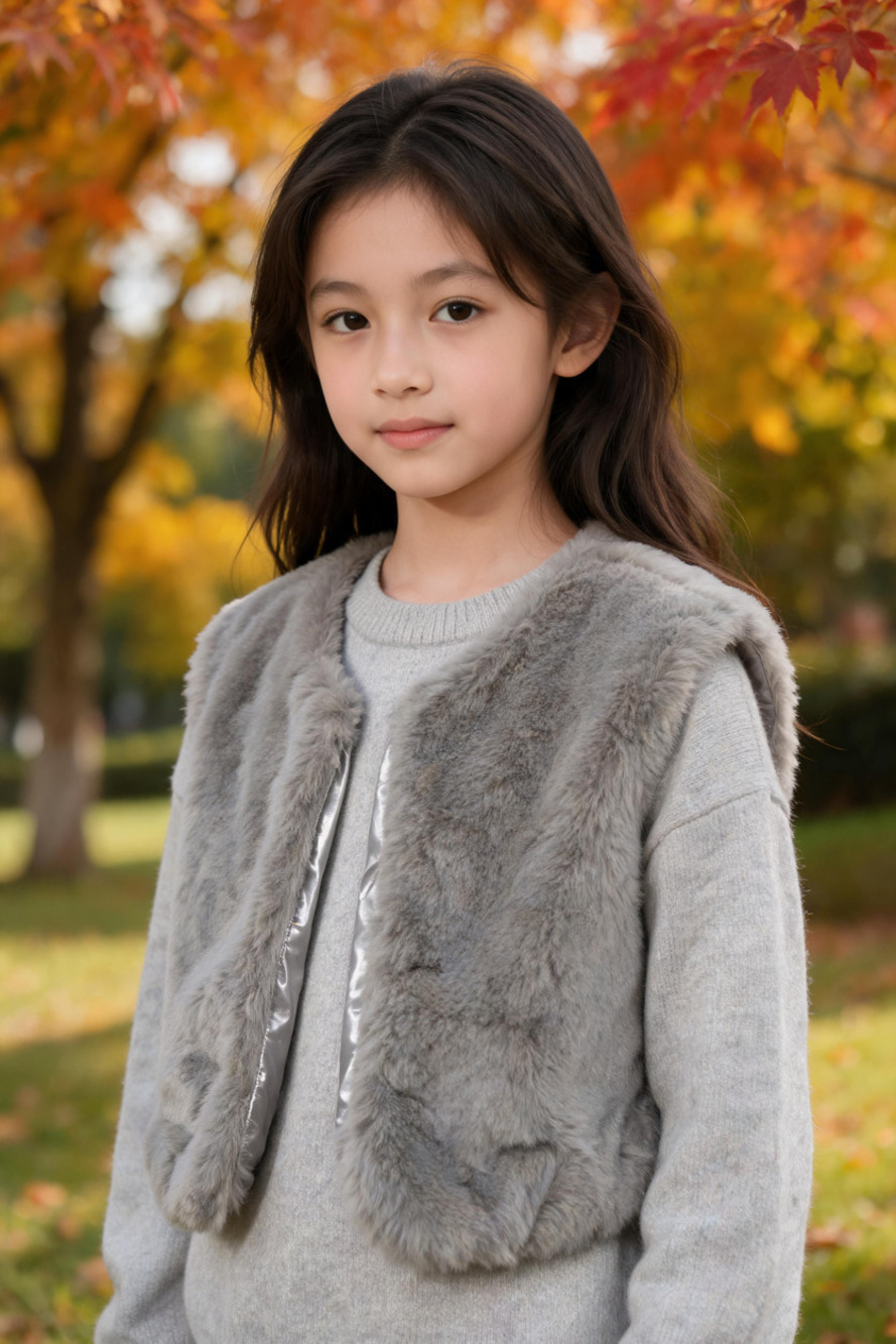 Speechless Girls Faux Fur Bubble Vest Gray Sz 16 NWT